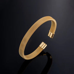 Anti Tarnish Mesh Statement Cuff Bracelet for Men