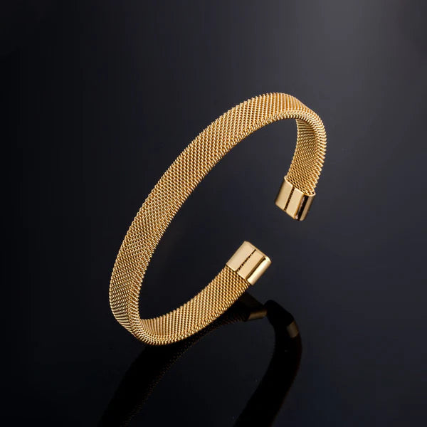 Anti Tarnish Mesh Statement Cuff Bracelet for Men