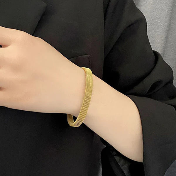 Anti Tarnish Mesh Statement Cuff Bracelet for Men
