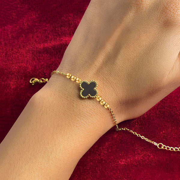Anti Tarnish Black Clover Bracelet