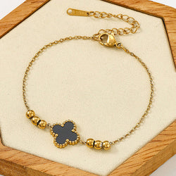 Anti Tarnish Black Clover Bracelet