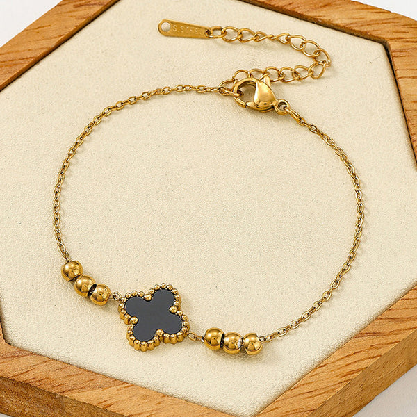 Anti Tarnish Black Clover Bracelet