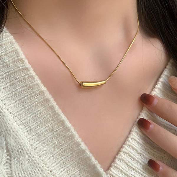 Anti Tarnish Gold-Plated Anti Tarnish Minimalistic Teardrop Necklace