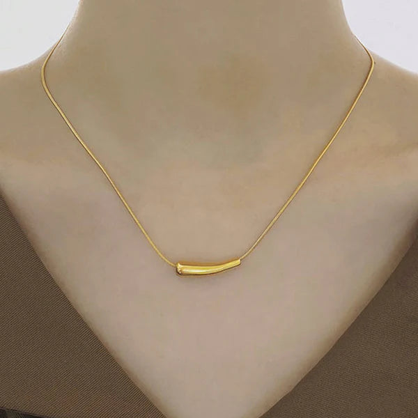 Anti Tarnish Gold-Plated Anti Tarnish Minimalistic Teardrop Necklace