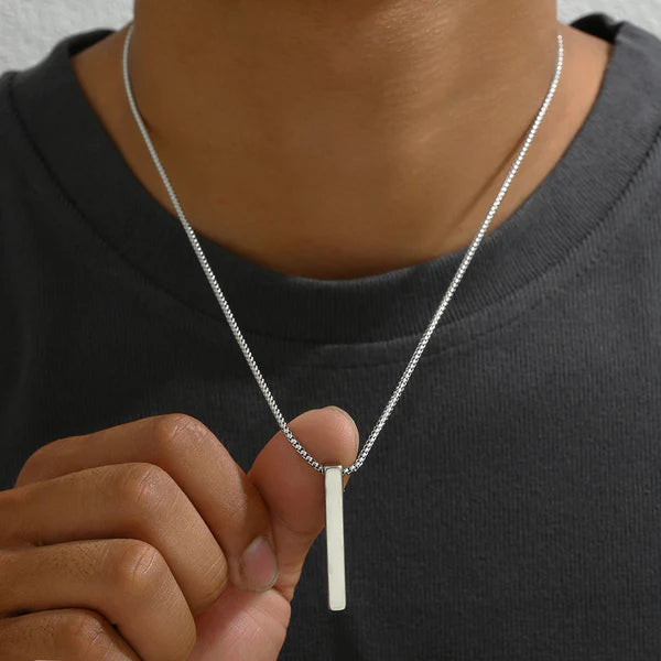 Anti Tarnish Bar Shaped Hip Hop Party Pendant for Men