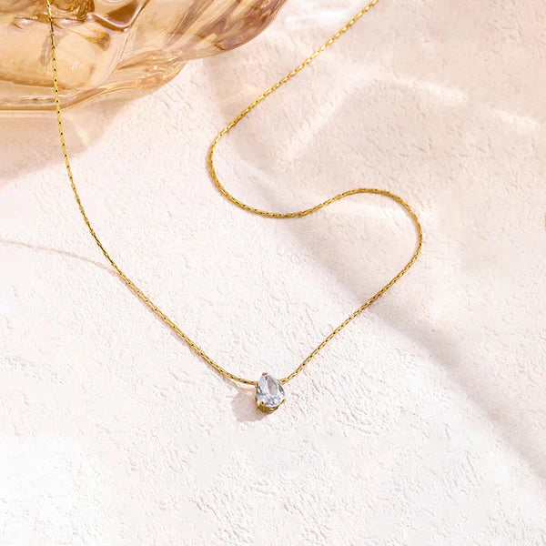 Anti Tarnish Tear Drop Pendant Chain