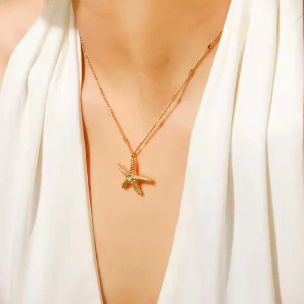 Anti Tarnish Star Shaped Pendant Chain