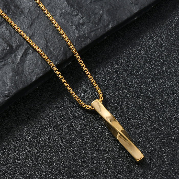 Anti Tarnish Mens Bar Shaped Hip hop Chain Pendant